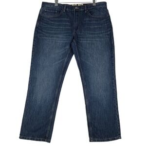 Red Head Brand Co‎ Jeans Mens 38x30 Hemmed 28 Blue Straight Stretch Denim